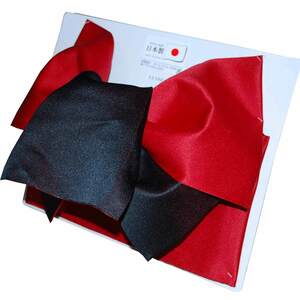 日本製 リバーシブル 浴衣 だらり 変わり結び 浴衣帯 作り帯 ゆかた帯 結び帯 赤×黒 131064