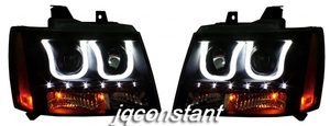 2007-2014y Tahoe / Suburban Avalanche LED U character head light black in na-