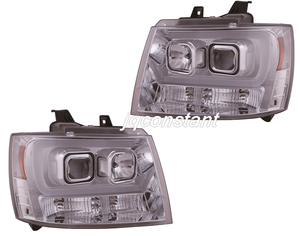 2007-2011y Tahoe / Suburban / Avalanche fibre LEDko character head light chrome inner 