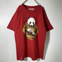 LRG パンダ 半袖Tシャツ Mサイズ 赤 エルアールジー ヒップホップパンダ_画像2
