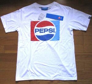 新品　タグ付き　ペプシ　白　Tシャツ　Lサイズ　デカロゴ　PEPSI　ペプシカラー　レア