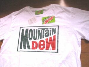 新品　タグ付き　マウンテンデュー　白　Tシャツ　XLサイズ　デカロゴ　Mountain DEW　レア