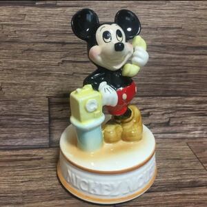 オルゴール☆陶器☆ミッキー☆ディズニー☆スモールワールド☆小さな世界 昭和レトロ ミッキーマウス