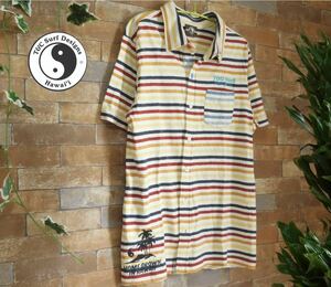 美品 タウカン　T&C Surf 　hawaii カラフルボーダー半袖カットソー