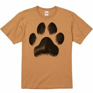 犬の肉球/半袖Ｔシャツ/メンズS/キャメル・新品・メール便 送料無料