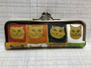 ☆新品☆マンハッタナーズ/印鑑ケース、ハンコケース朱肉付き/顔の整列猫