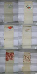 [中古] 帯 西陣織 なごや帯 正絹 絹100% 絹 反物 リメイク 素材 アンティーク 未仕立て　 6本セット