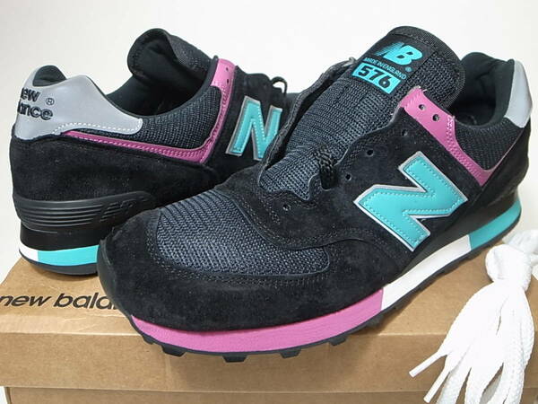 【送料無料 即決】NEW BALANCE UK製 OM576BTP 31cm US13新品 30周年 M576 90年代ネオンNINETIES ブラックxティールxピンク MADE IN ENGLAND