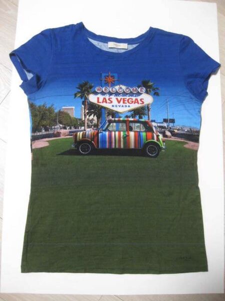 ★Paul Smith★ポールスミス★青空&ミニクーパ&ラスベガス★フォトプリント★ストレッチ★Tシャツ★数回着用★ポイント消化に