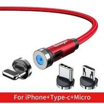 a402 マグネット式充電ケーブル 360度回転 3in1 USBケーブル iPhone/Type-C/Micro USB_画像3