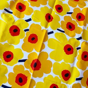 レア★新品 marimekko はぎれ 生地 pieni unikko 黄色 オレンジ イエロー レッド 赤 ピエニウニッコ