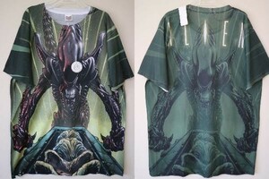 迫力ある手刷り オールオーバー プリント ! FOX 正規品 映画 エイリアン ALIEN オフィシャル ムービー Tシャツ 総柄 XL //