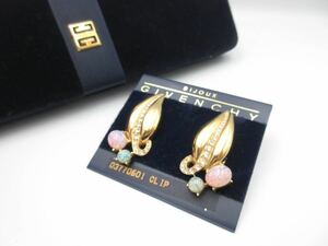 [ beautiful goods ] color stone * Givenchy GIVENCHY earrings Givenchy Vintage wedding party lame rare ir-15-m5-5.