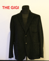 新品 最大値下げ THE GIGI ザ ジジ　 テーラードカラー シングルジャケット ベロア素材 コーデュロイ風ストライプ ブラック 大きいサイズ60_画像1
