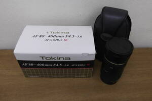【10336】Tokina　AT-X　AF80-400mm F1:4.5-5.6　トキナー　レンズ　コレクション　動作未確認