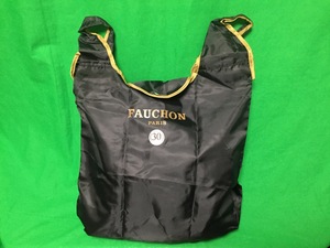 エコバッグ FAUCHON PARIS ナイロンバッグ 黒 折りたたみバッグ 中古