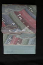 きもの処 竹屋　西陣　手織り つづれ織り袋帯 （組番記号５６ 洛陽織物 ）　　流彩　　3割引き_画像1