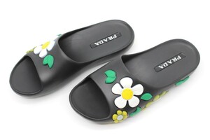  Prada sandals floral print Black Raver flower 35 22.5