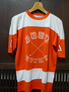 USA古着　70s ARTEX Tシャツ M オレンジ 白 BGSU ユニホーム スポーツ フットボール ホッケー