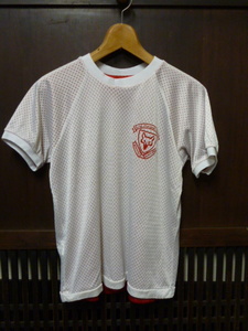 USA古着　80s 90s Tシャツ リバーシブル 赤 白 ホワイト メッシュ スポーツ 半袖 サッカー