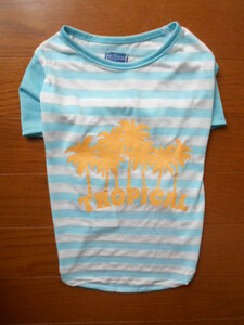  small size dog spring summer direction tropical T-shirt L light blue border She's -shunau The -