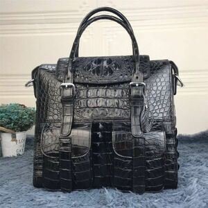  excellent article wani leather bag crocodile leather handbag shoulder bag briefcase attache case commuting men's man popular high capacity present 