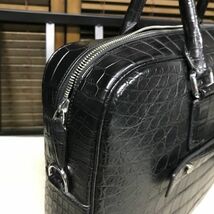 ☆逸品 ワニ革 鞄 クロコダイルレザー ハンドバッグ ブリーフケース 書類かばん A4/PC対応 メンズ 男性 大容量 人気 出張 耐用 プレゼント_画像9