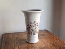 アンティーク花器 オブジェ ヴィンテージ デザイン 陶器 フラワーベース（H20.5cm） 華道 花瓶 生け花 ポット_画像2