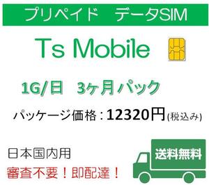 ドコモ 格安SIM プリペイドsim 日本国内 高速データ容量1G/日3ヶ月プラン(Docomo 格安SIM 3ヶ月パック)