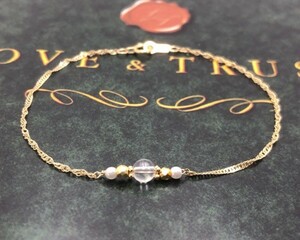 K18 18 gold 18cm bracele crystal anklet present gift 