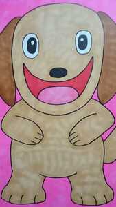 B5サイズオリジナル手描きイラスト 笑顔のイヌくん コミック、アニメグッズ,手描きイラスト