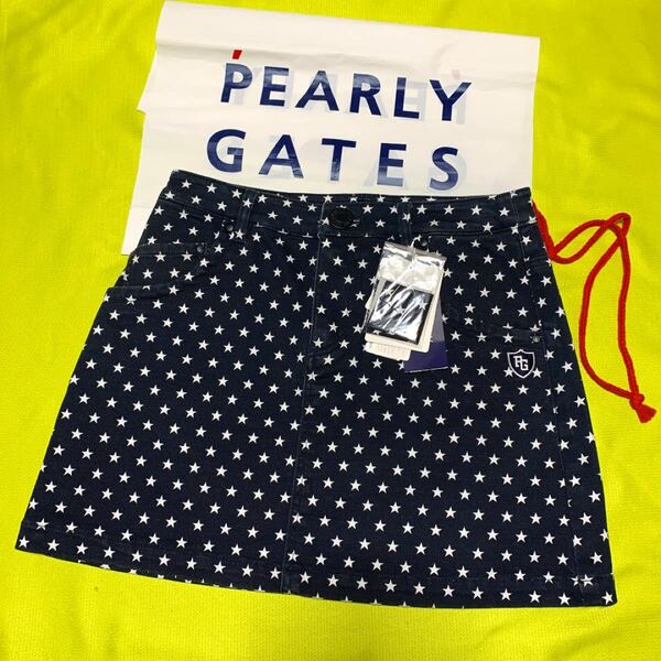 【お値下げ！新品.未使用】☆pearly gates☆ レディース 星柄 スカート 0