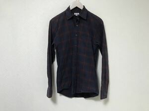  genuine article Stephen Alain STEVENALAN cotton long sleeve check shirt navy blue navy men's suit business XS America made 