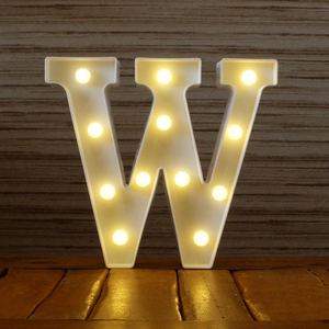 マーキーサイン アルファベット ( W ) LED ライト ランプ 数字 記号 文字 電池式 照明 飾り 光 装飾 誕生日 結婚式 パーティー サプライズ