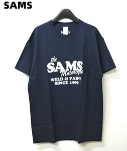 L 新品【SAMS WELD & PAINT TEE the SAMS Motorcycle WELD & PAINT SINCE 1989 NAVY SAMS Tシャツ ネイビー モーターサイクル】