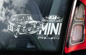 ◆MINI ② モーリス・ミニ クーパー S #37　1964 モンテ カルロ優勝車@外張り カーステッカー 220×100mm@外貼り カー ステッカー@B2@3175