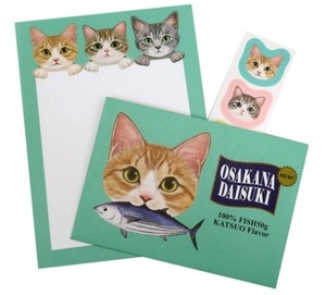  new goods * Ferrie simo cat part * Mini letter set * green * cat miscellaneous goods * postage 180 jpy possible 