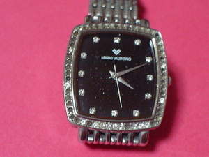  rare article design MARIO VARENTINO wristwatch rectangle black 