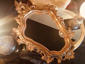  hot water cloth . antique gorgeous Italy made ro here wall mirror Gold picture frame 70×47