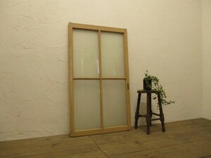 taU192*(3)[H121cm×W70cm]* paint. peel off . retro old wooden glass door * fittings sliding door sash old Japanese-style house reproduction K.1