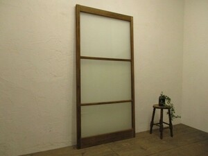 taU173*(2)[H183cm×W94cm]* retro old wooden glass door * fittings sliding door store furniture reform construction material old Japanese-style house reproduction L under 