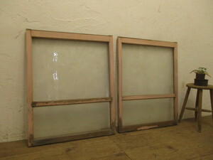 taH918*[H85,5cm×W69,5cm]×2 sheets * paint. peel off . car Be . old wooden glass door * Cafe photographing Studio fittings sliding door K.1