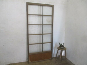 taM816*[H169,5cm×W78,5cm]* Showa Retro . taste ... old wooden door * fittings glass door old Japanese-style house block shop Cafe reform L under 