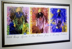 マルディグラ・インディアン/ブラックアメリカン・アート限定シルクスクリーン/Monk Boudreaux/New Orleans/JazzFest Congo Square 2006/BM