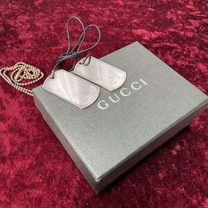 SV925 銀無垢 GUCCI グッチ プレート ネックレス ペア 2点セット