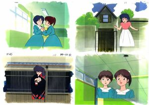  Ranma cell picture 4 pieces set 3 # original picture animation layout illustration setting materials antique 