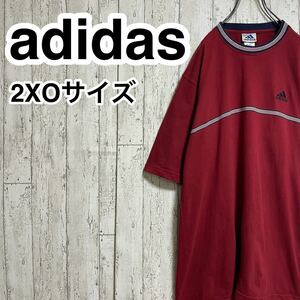 [ популярный цвет ] Adidas adidas короткий рукав футболка 2XO размер wine red вышивка Logo 