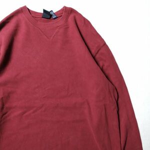 90's 00's ギャップ GAP ソリッドカラー クルーネック コットン Tシャツ 長袖 (M) リブ無し 濃ピンク系 ロンT 無地 90年代 旧タグ オールド