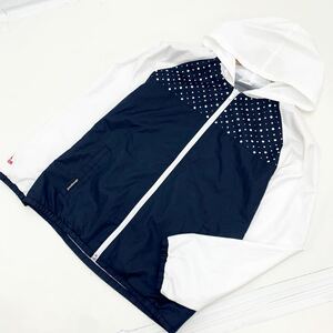 ■アディダス adidas 160cm キッズ 女の子 女子用 ナイロンパーカー ジップアップ 鮭っと裏メッシュ 【袖に小シミ有】■AK124