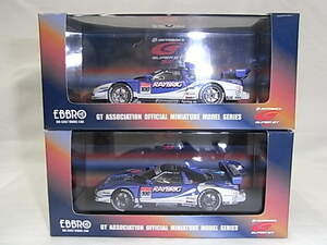 期間限定送料無料!!絶版品!!EBBRO エブロ 1/43 SUPER GT 2005 RAYBRIG NSX / 2005 RAY BRIG NSX LATE VERSION ２台セット